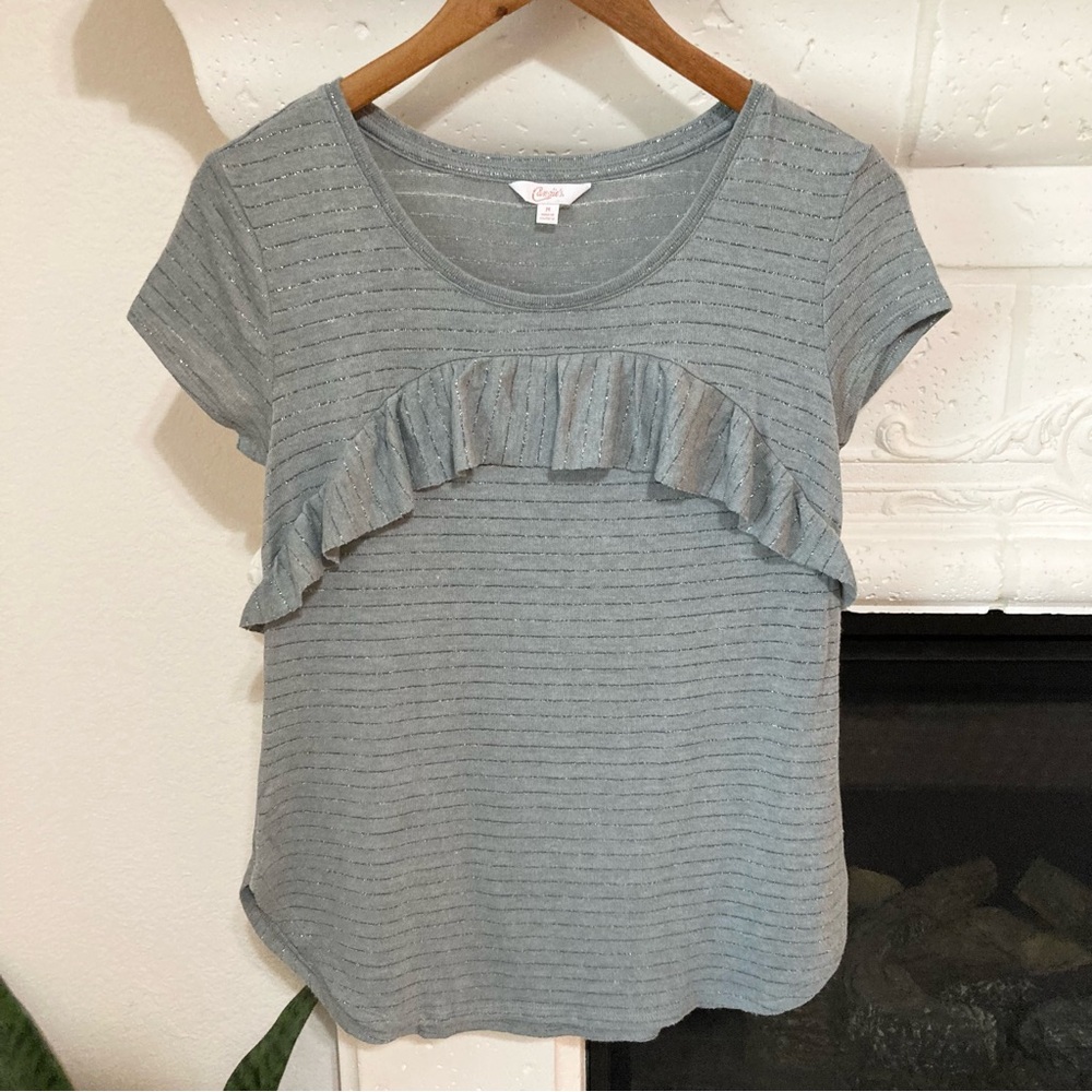 Candie's Light Blue Short Sleeve Ruffle Tee